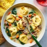 Creamy Tortellini Soup with Sausage and Spinach Recipe