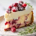 Cranberry Cheesecake with Sugared Cranberries and White Chocolate Mousse Recipe