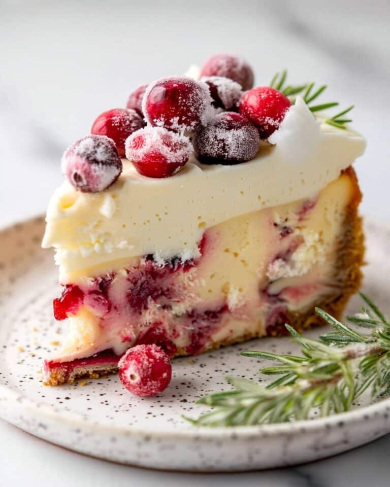 Cranberry Cheesecake with Sugared Cranberries and White Chocolate Mousse Recipe