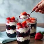 Greek Yogurt Dessert Parfait with Lemon Zest, Strawberries, and Blueberry Compote Recipe