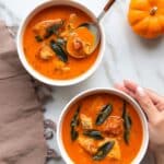 Pumpkin Tomato Soup with Crispy Sage Butter Recipe