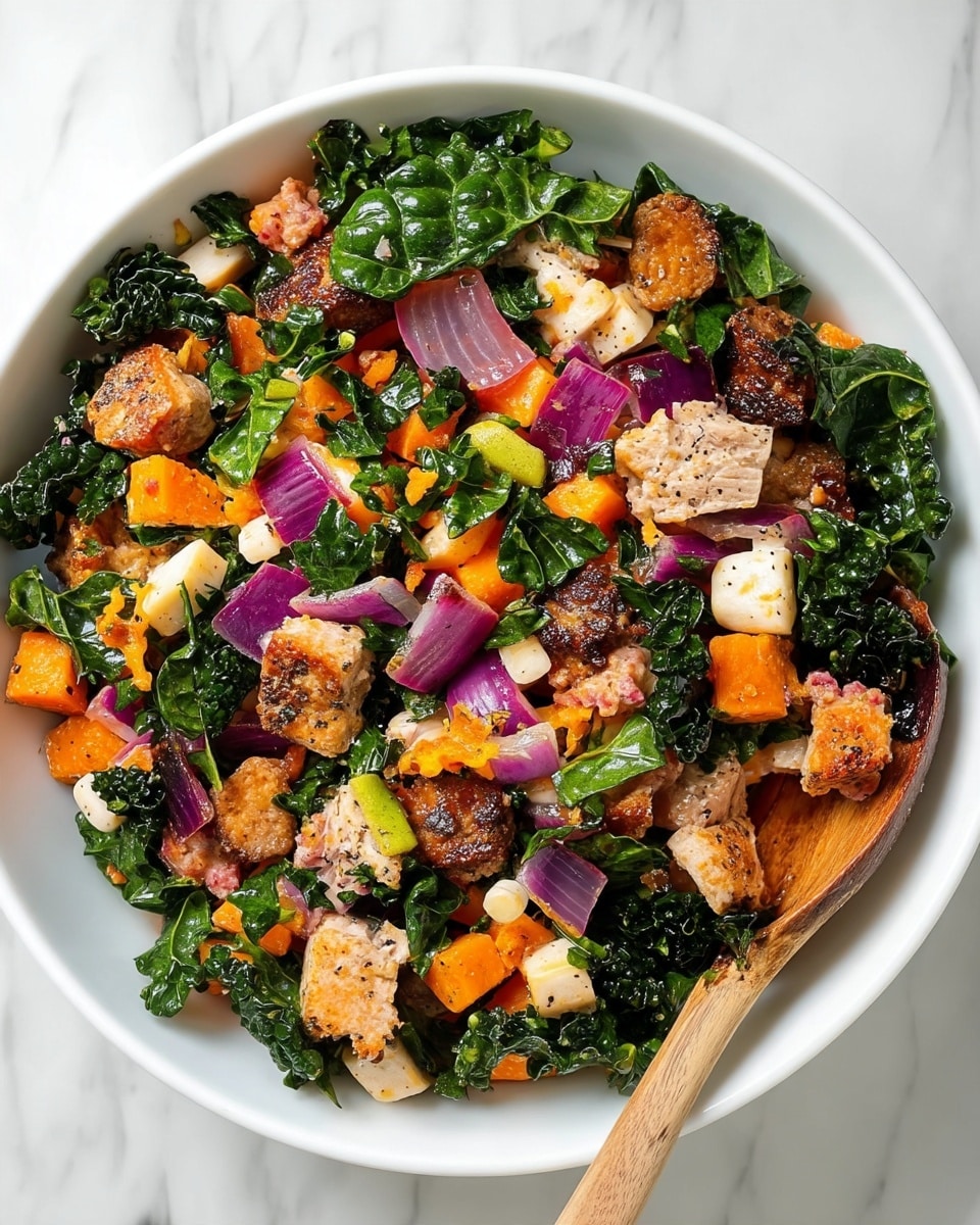 Fall Kale Panzanella Salad with Cranberry Vinaigrette Recipe