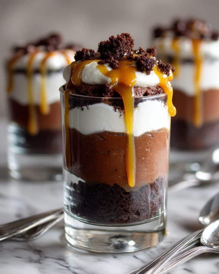 Chocolate Lovers Triple Layer Coffee Caramel Chocolate Mousse Cakes Recipe