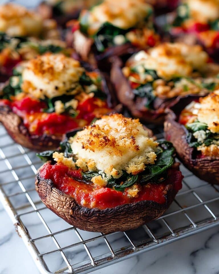 Stuffed Portobello Mushrooms with Crispy Goat Cheese Recipe