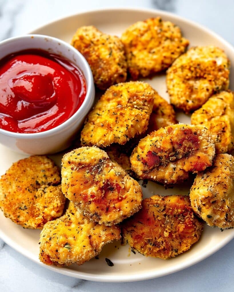 Crispy Baked Chicken Nuggets with Cauliflower Rice Recipe