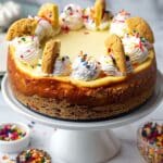 Sugar Cookie Cheesecake with Sprinkles and Funfetti Whipped Cream Recipe