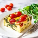 Make-Ahead Frittata Squares with Spinach, Tomatoes, and Feta Recipe