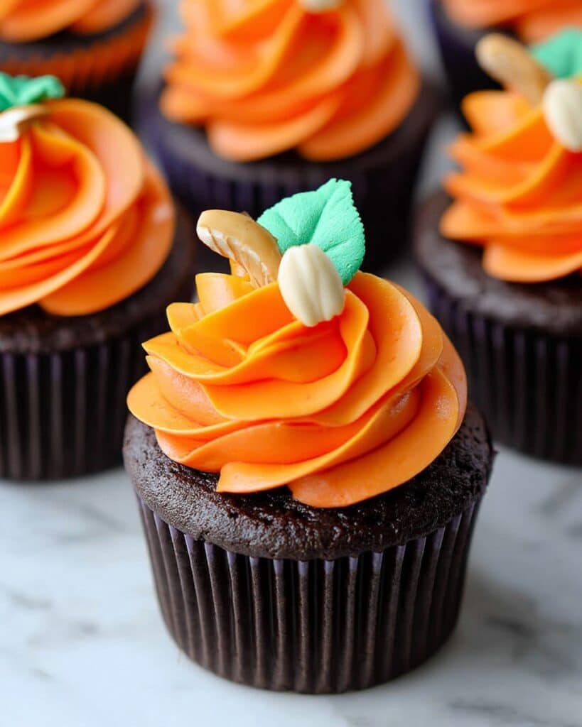 Cutest Decorated Pumpkin Patch Chocolate Cupcakes Recipe
