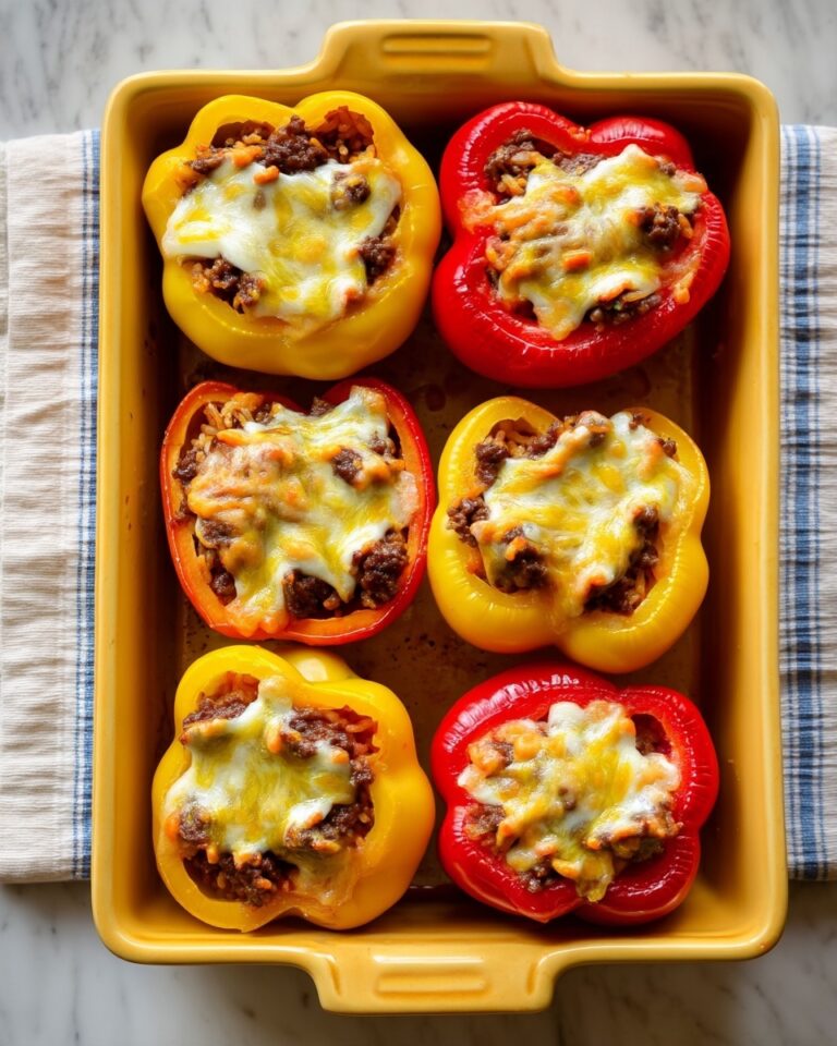 Stuffed Peppers with Beef, Rice, and Cheese Recipe