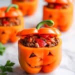 Jack-O'-Lantern Stuffed Peppers Recipe