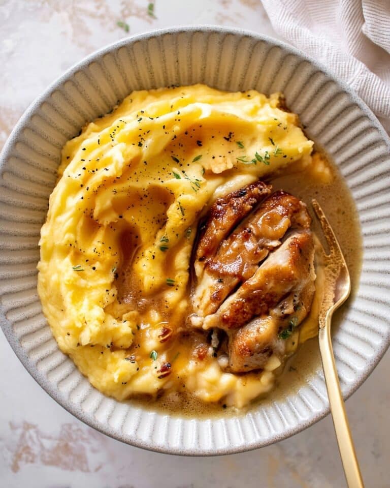 Sticky Apple Cider Chicken with Cheddar Mashed Potatoes Recipe