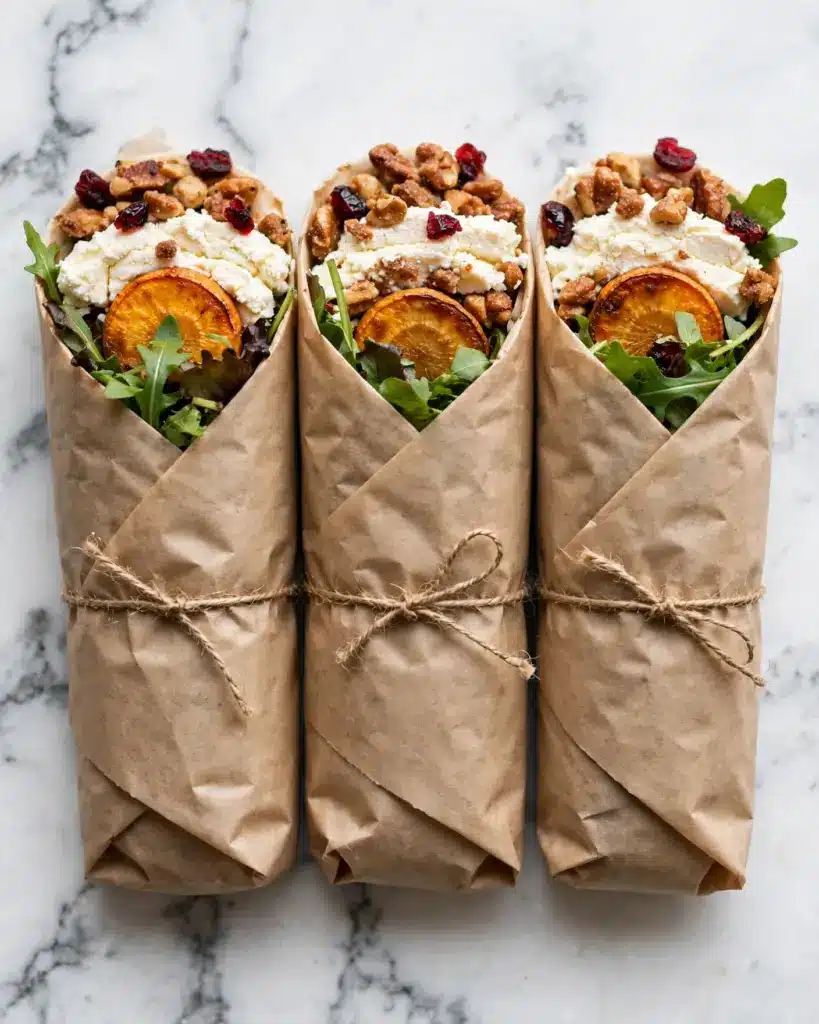 Vegan Sweet Potato and Chickpea Wraps with Garlic-Dill Hummus Recipe