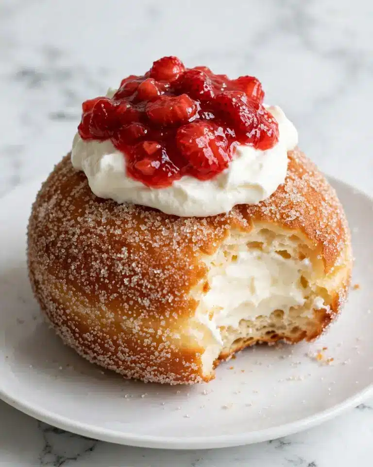 Cheesecake Stuffed Baked Doughnuts Recipe