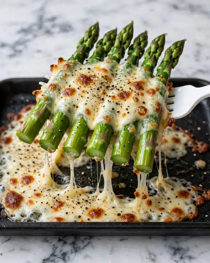 Cheesy Garlic Roasted Asparagus Recipe