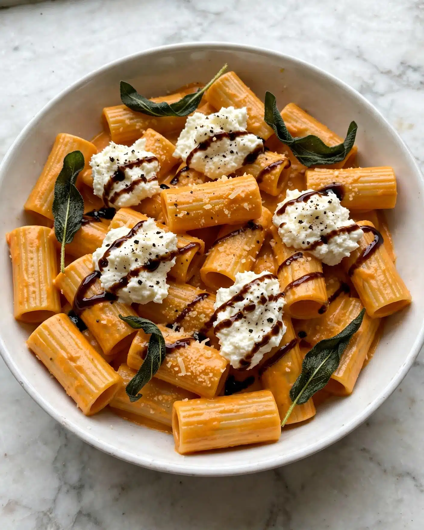 Chili Crisp Pumpkin Rigatoni with Crispy Sage Recipe